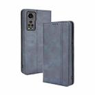 For ZTE Axon 30 5G Magnetic Buckle Retro Pattern Horizontal Flip Leather Case with Holder & Card Slot & Wallet(Blue) - 1