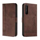 For Sony Xperia 1 II Retro Skin Feel Horizontal Flip Soft TPU + PU Leather Case with Holder & Card Slots & Photo Frame(Coffee) - 1