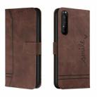 For Sony Xperia 1 III Retro Skin Feel Horizontal Flip Soft TPU + PU Leather Case with Holder & Card Slots & Photo Frame(Coffee) - 1