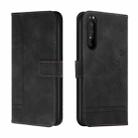For Sony Xperia 1 III Retro Skin Feel Horizontal Flip Soft TPU + PU Leather Case with Holder & Card Slots & Photo Frame(Black) - 1