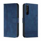 For Sony Xperia 5 II Retro Skin Feel Horizontal Flip Soft TPU + PU Leather Case with Holder & Card Slots & Photo Frame(Blue) - 1