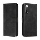 For Sony Xperia 10 III Retro Skin Feel Horizontal Flip Soft TPU + PU Leather Case with Holder & Card Slots & Photo Frame(Black) - 1
