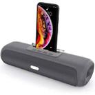 NewRixing NR-2027FM TWS Soundbar Bluetooth Speaker with Mobile Phone Holder & Antenna(Grey) - 1