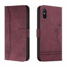 For Xiaomi Redmi 9A Retro Skin Feel Horizontal Flip Soft TPU + PU Leather Case with Holder & Card Slots & Photo Frame(Wine Red) - 1