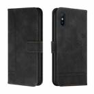 For Xiaomi Redmi 9A Retro Skin Feel Horizontal Flip Soft TPU + PU Leather Case with Holder & Card Slots & Photo Frame(Black) - 1