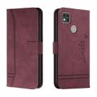 For Xiaomi Redmi 9C Retro Skin Feel Horizontal Flip Soft TPU + PU Leather Case with Holder & Card Slots & Photo Frame(Wine Red) - 1