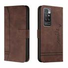 For Xiaomi Redmi 10 Retro Skin Feel Horizontal Flip Soft TPU + PU Leather Case with Holder & Card Slots & Photo Frame(Coffee) - 1