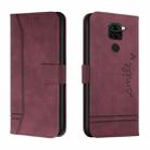 For Xiaomi Redmi Note 9 Retro Skin Feel Horizontal Flip Soft TPU + PU Leather Case with Holder & Card Slots & Photo Frame(Wine Red) - 1