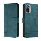 For Xiaomi Redmi Note 10 4G Retro Skin Feel Horizontal Flip Soft TPU + PU Leather Case with Holder & Card Slots & Photo Frame(Dark Green) - 1