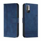 For Xiaomi Redmi Note 10 5G Retro Skin Feel Horizontal Flip Soft TPU + PU Leather Case with Holder & Card Slots & Photo Frame(Blue) - 1