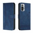 For Xiaomi Redmi Note 10 Pro Retro Skin Feel Horizontal Flip Soft TPU + PU Leather Case with Holder & Card Slots & Photo Frame(Blue) - 1