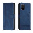 For Xiaomi Mi 10 Lite 5G Retro Skin Feel Horizontal Flip Soft TPU + PU Leather Case with Holder & Card Slots & Photo Frame(Blue) - 1