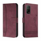 For Xiaomi Mi 10T 5G Retro Skin Feel Horizontal Flip Soft TPU + PU Leather Case with Holder & Card Slots & Photo Frame(Wine Red) - 1