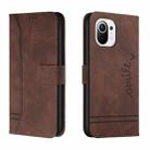 For Xiaomi Mi 11 Retro Skin Feel Horizontal Flip Soft TPU + PU Leather Case with Holder & Card Slots & Photo Frame(Coffee) - 1