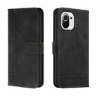 For Xiaomi Mi 11 Retro Skin Feel Horizontal Flip Soft TPU + PU Leather Case with Holder & Card Slots & Photo Frame(Black) - 1