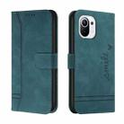 For Xiaomi Mi 11 Lite Retro Skin Feel Horizontal Flip Soft TPU + PU Leather Case with Holder & Card Slots & Photo Frame(Dark Green) - 1