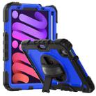 For iPad mini 6 Shockproof Silicone + PC Protective Tablet Case with Holder & Shoulder Strap & Pen Slot(Blue + Black) - 1