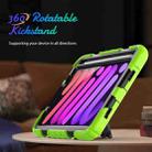 For iPad mini 6 Shockproof Silicone + PC Protective Tablet Case with Holder & Shoulder Strap & Pen Slot(Black + Yellow Green) - 2