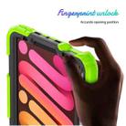 For iPad mini 6 Shockproof Silicone + PC Protective Tablet Case with Holder & Shoulder Strap & Pen Slot(Black + Yellow Green) - 7