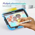 For iPad mini 6 Shockproof Silicone + PC Protective Tablet Case with Holder & Shoulder Strap & Pen Slot(Black + Light Blue) - 4