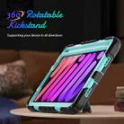 For iPad mini 6 Shockproof Silicone + PC Protective Tablet Case with Holder & Shoulder Strap & Pen Slot(Light Blue + Black) - 2