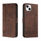 Retro Skin Feel Horizontal Flip Soft TPU + PU Leather Case with Holder & Card Slots & Photo Frame For iPhone 13(Coffee) - 1