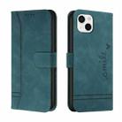 Retro Skin Feel Horizontal Flip Soft TPU + PU Leather Case with Holder & Card Slots & Photo Frame For iPhone 13(Army Green) - 1