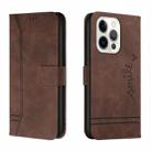 Retro Skin Feel Horizontal Flip Soft TPU + PU Leather Case with Holder & Card Slots & Photo Frame For iPhone 13 Pro(Coffee) - 1