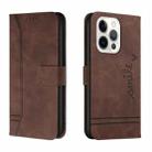 Retro Skin Feel Horizontal Flip Soft TPU + PU Leather Case with Holder & Card Slots & Photo Frame For iPhone 13 Pro Max(Coffee) - 1
