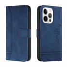 Retro Skin Feel Horizontal Flip Soft TPU + PU Leather Case with Holder & Card Slots & Photo Frame For iPhone 13 Pro Max(Blue) - 1