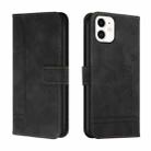 Retro Skin Feel Horizontal Flip Soft TPU + PU Leather Case with Holder & Card Slots & Photo Frame For iPhone 12 mini(Black) - 1