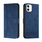 Retro Skin Feel Horizontal Flip Soft TPU + PU Leather Case with Holder & Card Slots & Photo Frame For iPhone 12 mini(Blue) - 1