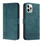 Retro Skin Feel Horizontal Flip Soft TPU + PU Leather Case with Holder & Card Slots & Photo Frame For iPhone 12 / 12 Pro(Army Green) - 1