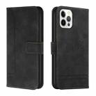 Retro Skin Feel Horizontal Flip Soft TPU + PU Leather Case with Holder & Card Slots & Photo Frame For iPhone 12 Pro Max(Black) - 1