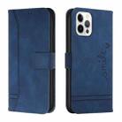 Retro Skin Feel Horizontal Flip Soft TPU + PU Leather Case with Holder & Card Slots & Photo Frame For iPhone 12 Pro Max(Blue) - 1
