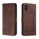 Retro Skin Feel Horizontal Flip Soft TPU + PU Leather Case with Holder & Card Slots & Photo Frame For iPhone X / XS(Coffee) - 1