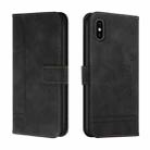 Retro Skin Feel Horizontal Flip Soft TPU + PU Leather Case with Holder & Card Slots & Photo Frame For iPhone X / XS(Black) - 1