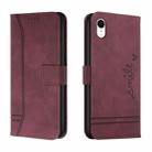 Retro Skin Feel Horizontal Flip Soft TPU + PU Leather Case with Holder & Card Slots & Photo Frame For iPhone XR(Wine Red) - 1