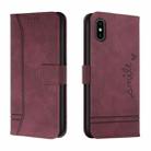 Retro Skin Feel Horizontal Flip Soft TPU + PU Leather Case with Holder & Card Slots & Photo Frame For iPhone XS Max(Wine Red) - 1