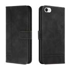 For iPhone SE 2022 / SE 2020 / 8 / 7 Retro Skin Feel Horizontal Flip Soft TPU + PU Leather Case with Holder & Card Slots & Photo Frame(Black) - 1