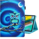 For Galaxy Tab S5e T720 Colored Drawing Horizontal Flip PU Leather Case with Holder & Card Slot & Sleep / Wake-up Function(Moon Owl) - 1