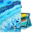 For Galaxy Tab S5e T720 Colored Drawing Horizontal Flip PU Leather Case with Holder & Card Slot & Sleep / Wake-up Function(Blue Marble) - 1