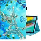 For Galaxy Tab S5e T720 Colored Drawing Horizontal Flip PU Leather Case with Holder & Card Slot & Sleep / Wake-up Function(Butterfly Tower) - 1