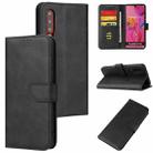 For Huawei P30 Calf Texture Buckle Horizontal Flip Leather Case with Holder & Card Slots & Wallet(Black) - 1