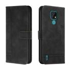 For Motorola Moto E7 Retro Skin Feel Horizontal Flip Soft TPU + PU Leather Case with Holder & Card Slots & Photo Frame(Black) - 1