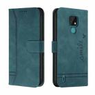 For Motorola Moto E7 Retro Skin Feel Horizontal Flip Soft TPU + PU Leather Case with Holder & Card Slots & Photo Frame(Dark Green) - 1