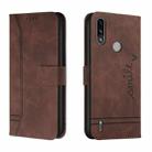 For Motorola Moto E7 Power Retro Skin Feel Horizontal Flip Soft TPU + PU Leather Case with Holder & Card Slots & Photo Frame(Coffee) - 1