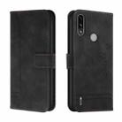 For Motorola Moto E7 Power Retro Skin Feel Horizontal Flip Soft TPU + PU Leather Case with Holder & Card Slots & Photo Frame(Black) - 1