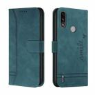 For Motorola Moto E7 Power Retro Skin Feel Horizontal Flip Soft TPU + PU Leather Case with Holder & Card Slots & Photo Frame(Dark Green) - 1