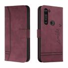 For Motorola Moto Edge Retro Skin Feel Horizontal Flip Soft TPU + PU Leather Case with Holder & Card Slots & Photo Frame(Wine Red) - 1